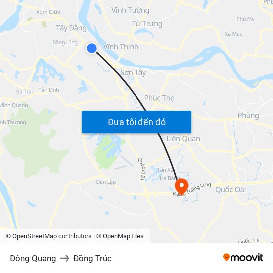 Đông Quang to Đồng Trúc map