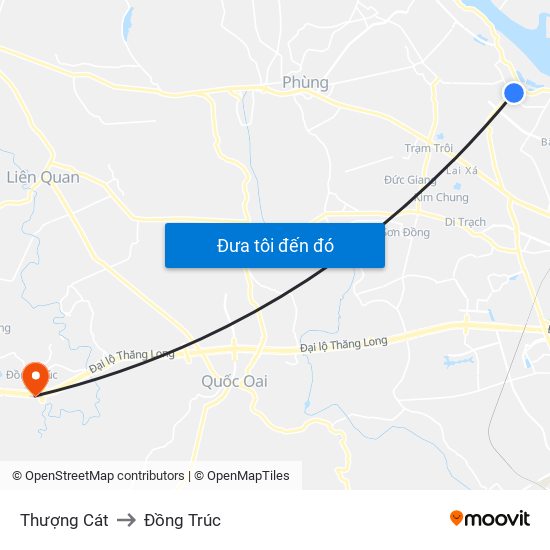 Thượng Cát to Đồng Trúc map