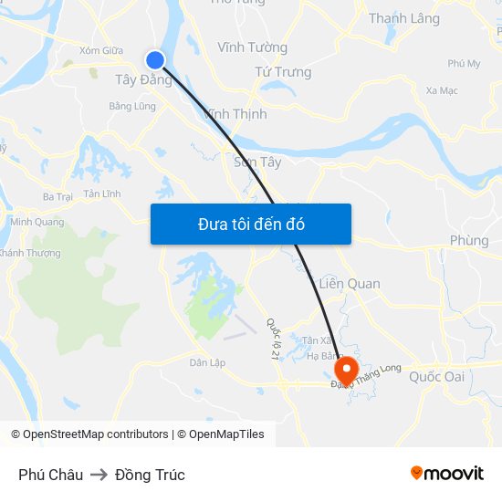 Phú Châu to Đồng Trúc map