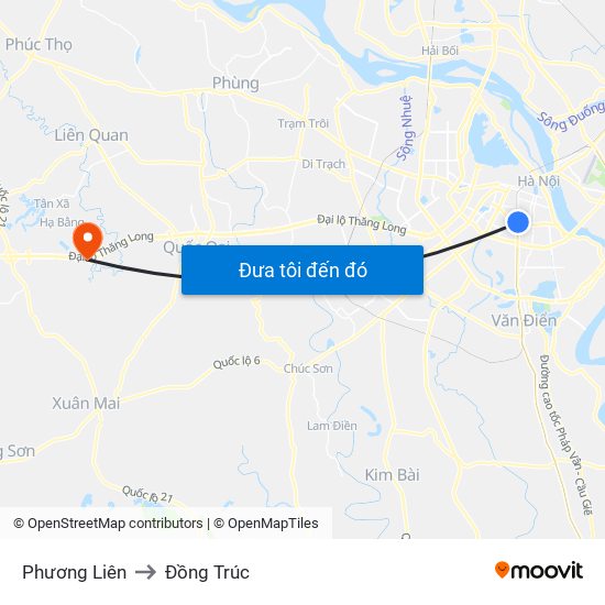 Phương Liên to Đồng Trúc map