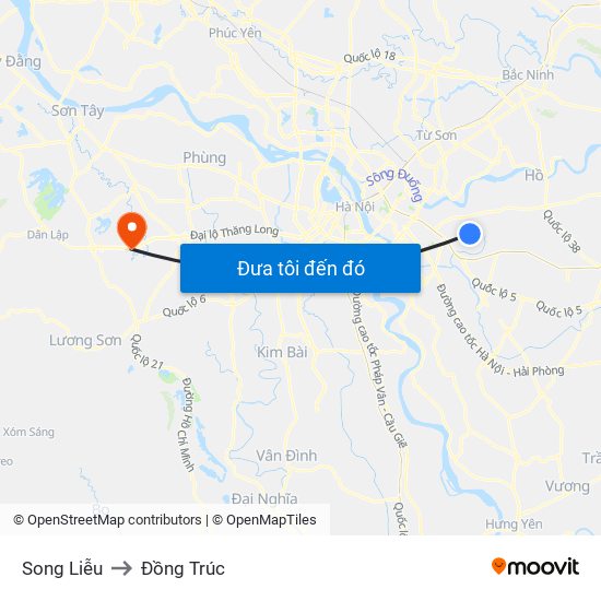 Song Liễu to Đồng Trúc map