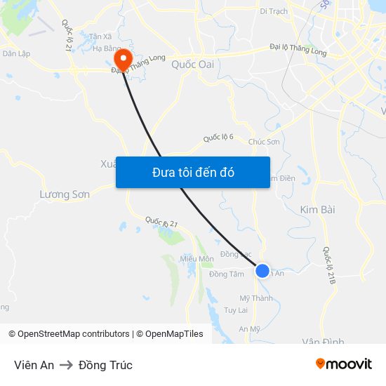 Viên An to Đồng Trúc map