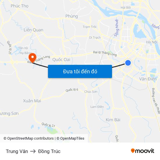 Trung Văn to Đồng Trúc map