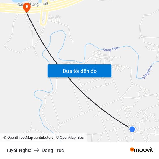 Tuyết Nghĩa to Đồng Trúc map