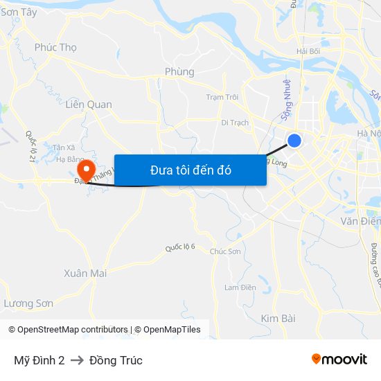 Mỹ Đình 2 to Đồng Trúc map