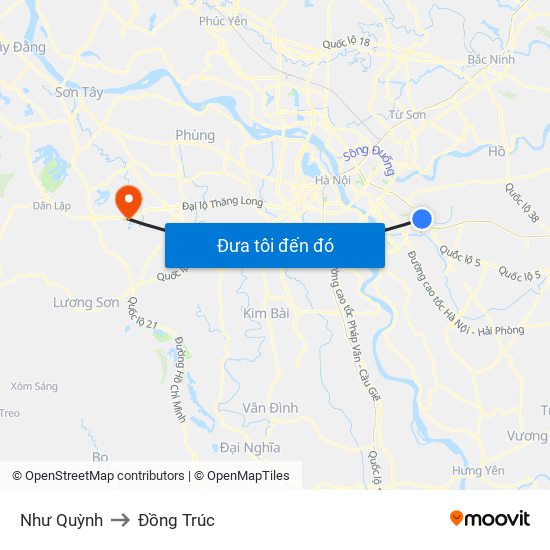 Như Quỳnh to Đồng Trúc map