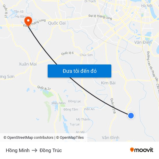 Hồng Minh to Đồng Trúc map