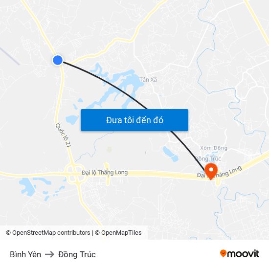 Bình Yên to Đồng Trúc map