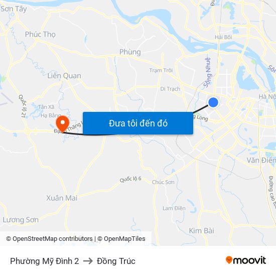 Phường Mỹ Đình 2 to Đồng Trúc map