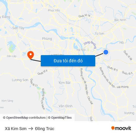 Xã Kim Sơn to Đồng Trúc map