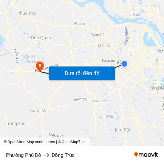 Phường Phú Đô to Đồng Trúc map