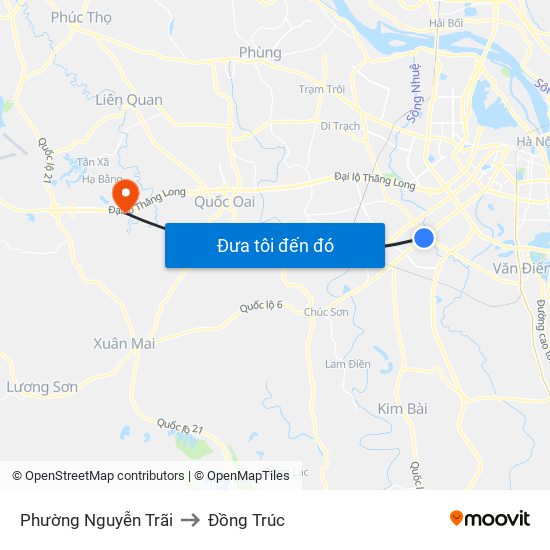 Phường Nguyễn Trãi to Đồng Trúc map