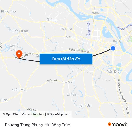 Phường Trung Phụng to Đồng Trúc map