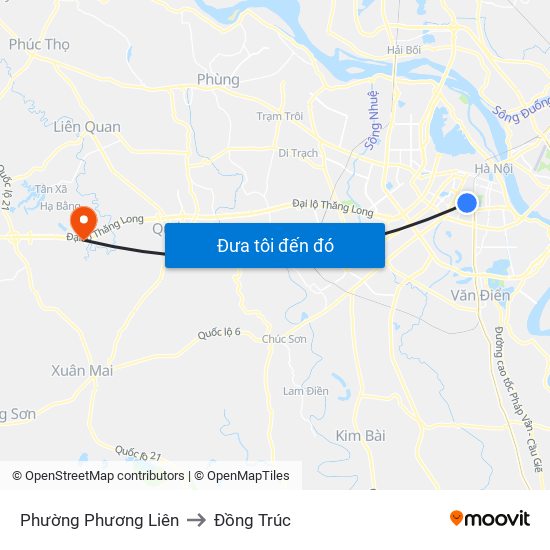 Phường Phương Liên to Đồng Trúc map