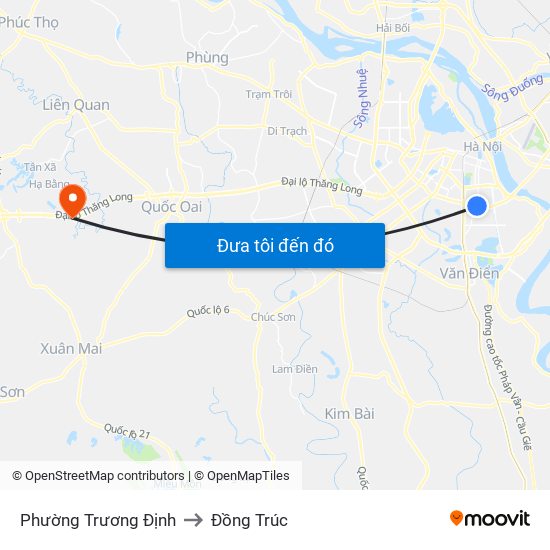 Phường Trương Định to Đồng Trúc map