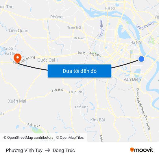 Phường Vĩnh Tuy to Đồng Trúc map