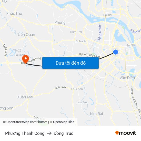Phường Thành Công to Đồng Trúc map