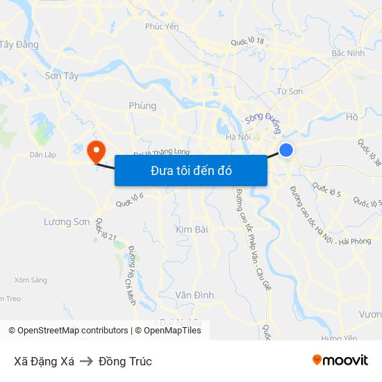 Xã Đặng Xá to Đồng Trúc map