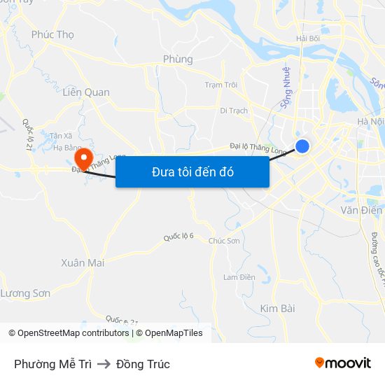 Phường Mễ Trì to Đồng Trúc map