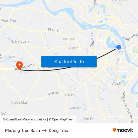 Phường Trúc Bạch to Đồng Trúc map