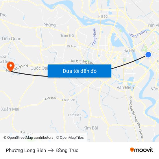 Phường Long Biên to Đồng Trúc map