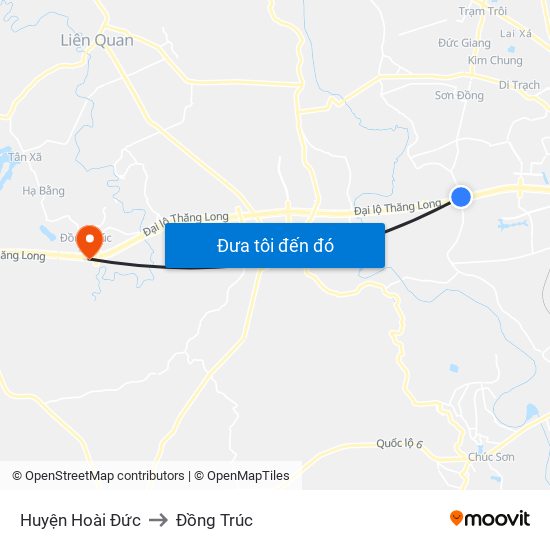 Huyện Hoài Đức to Đồng Trúc map