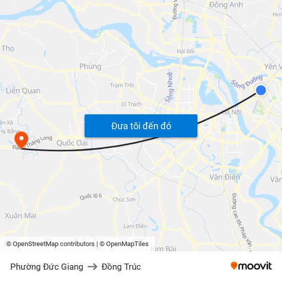 Phường Đức Giang to Đồng Trúc map