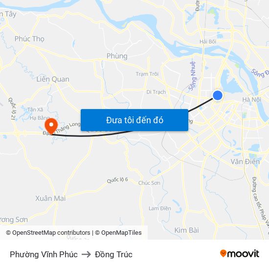 Phường Vĩnh Phúc to Đồng Trúc map