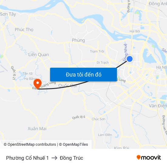 Phường Cổ Nhuế 1 to Đồng Trúc map
