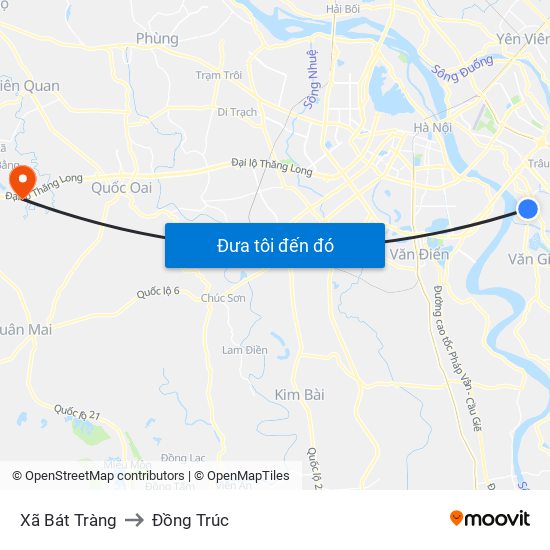 Xã Bát Tràng to Đồng Trúc map