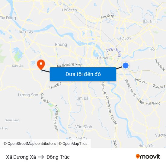 Xã Dương Xá to Đồng Trúc map