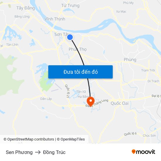 Sen Phương to Đồng Trúc map