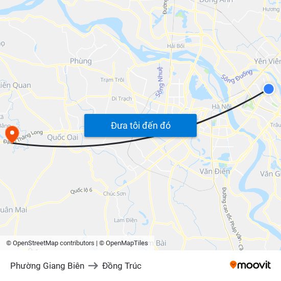 Phường Giang Biên to Đồng Trúc map