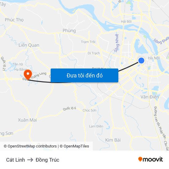 Cát Linh to Đồng Trúc map