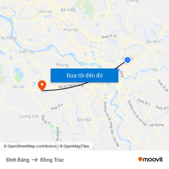 Đình Bảng to Đồng Trúc map