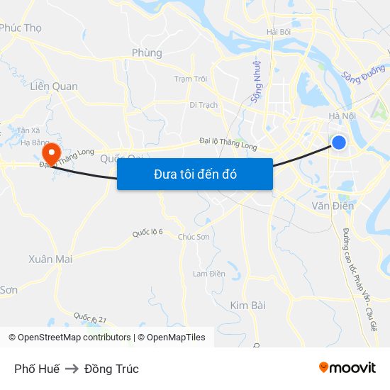 Phố Huế to Đồng Trúc map