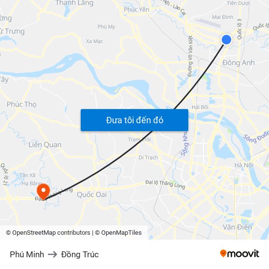 Phú Minh to Đồng Trúc map