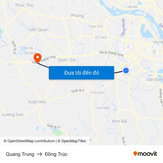 Quang Trung to Đồng Trúc map