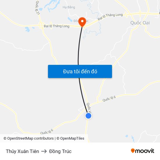 Thủy Xuân Tiên to Đồng Trúc map