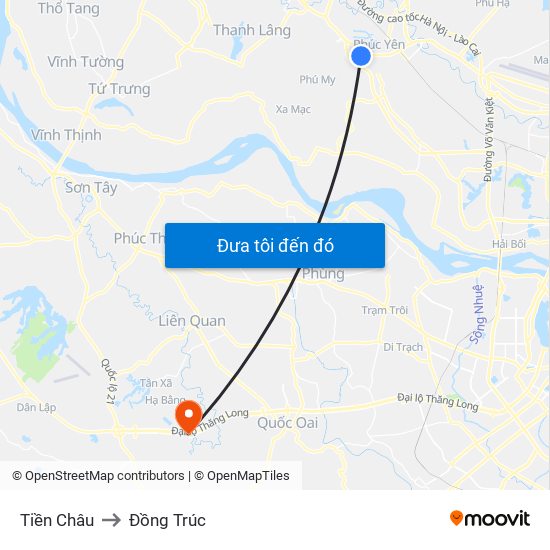 Tiền Châu to Đồng Trúc map