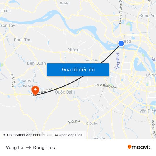Võng La to Đồng Trúc map