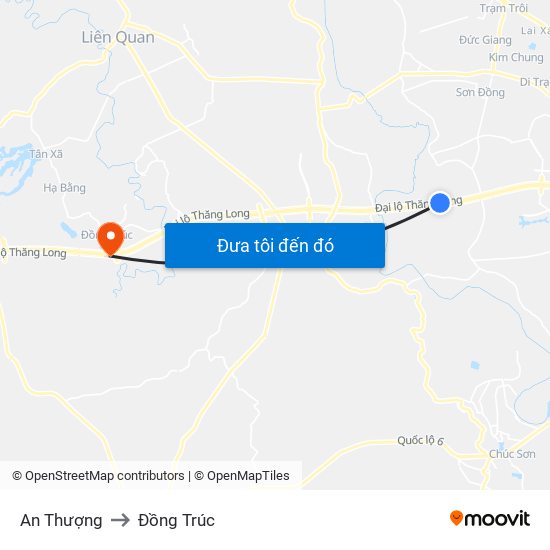 An Thượng to Đồng Trúc map