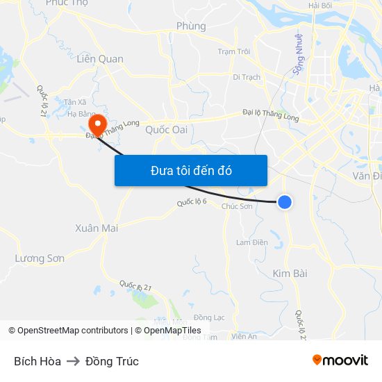 Bích Hòa to Đồng Trúc map