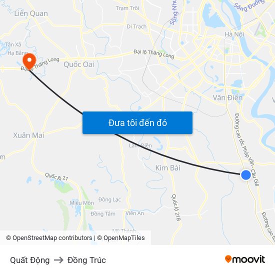 Quất Động to Đồng Trúc map