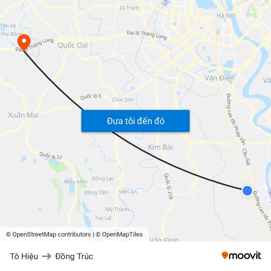 Tô Hiệu to Đồng Trúc map