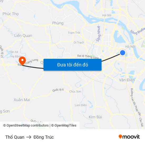 Thổ Quan to Đồng Trúc map