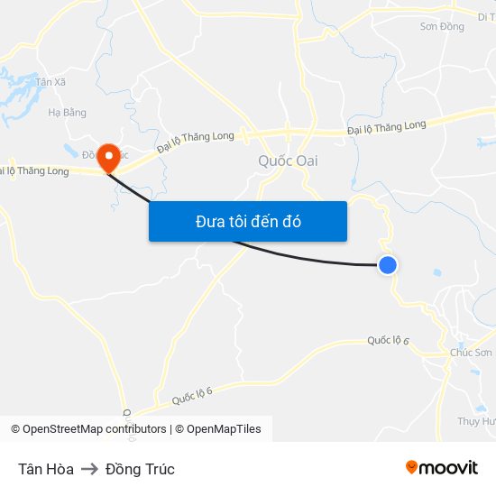 Tân Hòa to Đồng Trúc map