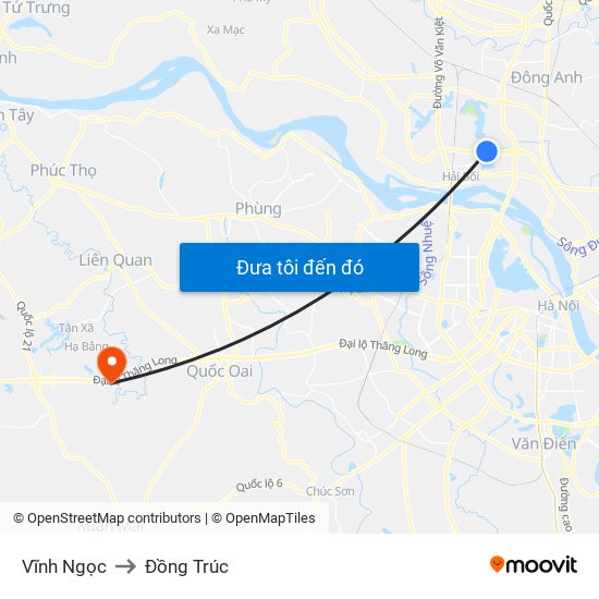 Vĩnh Ngọc to Đồng Trúc map