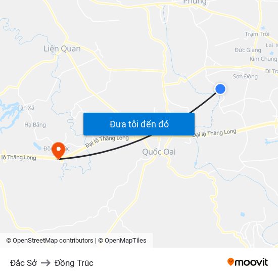 Đắc Sở to Đồng Trúc map