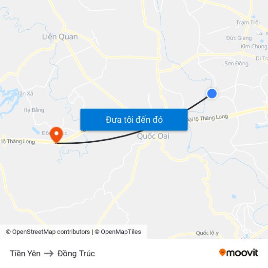 Tiền Yên to Đồng Trúc map